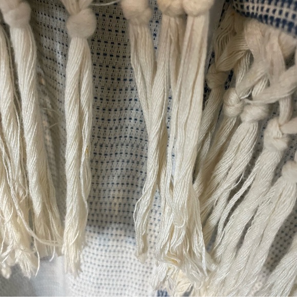 Maje blue open front duster jacket with fringe size 1 - Picture 3 of 14